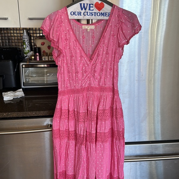 LoveshackFancy Hot Pink Maxi Dress - Picture 2 of 7